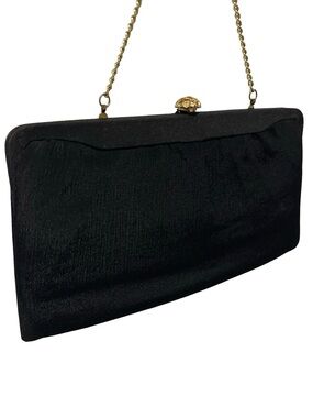 1960’s Kiss-lock Black Evening Purse - Vintage Cocktail Bag